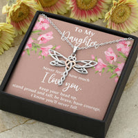 Load image into Gallery viewer, To My Daughter Gifts, Never Forget How Much I Love You, Dragonfly Necklace For Women, Birthday Present Ideas From Mom Dad
