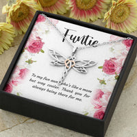 Load image into Gallery viewer, To My Aunt Gifts, Funtie, Dragonfly Necklace For Women, Aunt Birthday Present From Niece Nephew
