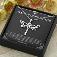Load image into Gallery viewer, To My Granddaughter Gifts, I Think About You, Dragonfly Necklace For Women, Birthday Present Idea From Grandpa
