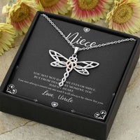 Load image into Gallery viewer, To My Niece  Gifts, You Can Always Count On Me, Dragonfly Necklace For Women, Birthday Present Idea From Uncle
