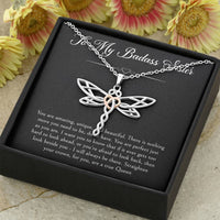 Load image into Gallery viewer, To My Badass Sister Gifts, You Are Amazing, Dragonfly Necklace For Women, Birthday Present Ideas From Sister Brother
