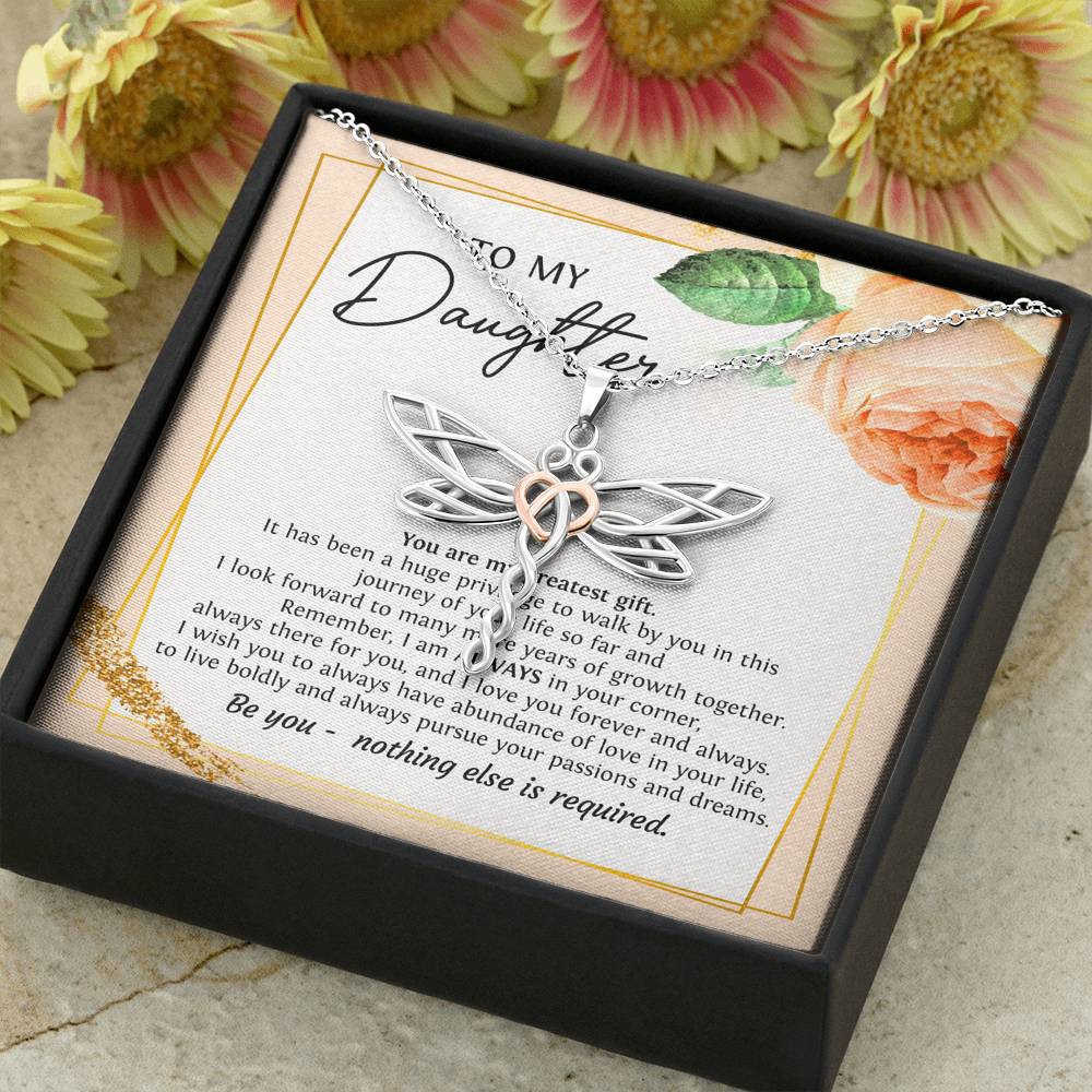 To My Daughter Gifts, You Are My Greatest Gift, Dragonfly Necklace For Women, Birthday Present Ideas From Mom Dad