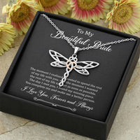 Load image into Gallery viewer, To My Bride Gifts, You Make Me A Better Person, Dragonfly Necklace For Women, Wedding Day Thank You Ideas From Groom
