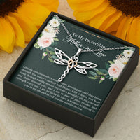 Load image into Gallery viewer, To My Mother-in-Law Gifts, Like A Lotus , Dragonfly Necklace For Women, Birthday Mothers Day Present From Daughter-in-law
