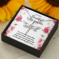 Load image into Gallery viewer, To My Stepdaughter Gifts, For Us To Have Each Other, Dragonfly Necklace For Women, Birthday Present Idea From Stepmom Stepdad
