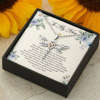Load image into Gallery viewer, To My Niece Gifts, When Life Gets Hard And You Feel All Alone, Dragonfly Necklace For Women, Niece Birthday Present From Aunt
