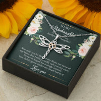 Load image into Gallery viewer, To My Stepdaughter Gifts, You May Not Be Flesh Of My Flesh, Dragonfly Necklace For Women, Birthday Present Idea From Stepmom Stepdad
