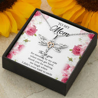 Load image into Gallery viewer, To My Mom Gifts, Thank You For Standing By My Side, Dragonfly Necklace For Women, Birthday Mothers Day Present From Son Daughter
