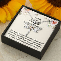 Load image into Gallery viewer, Aunt of the Groom Gifts, Thank You for Your Support, Dragonfly Necklace For Women, Wedding Day Thank You Ideas From Groom
