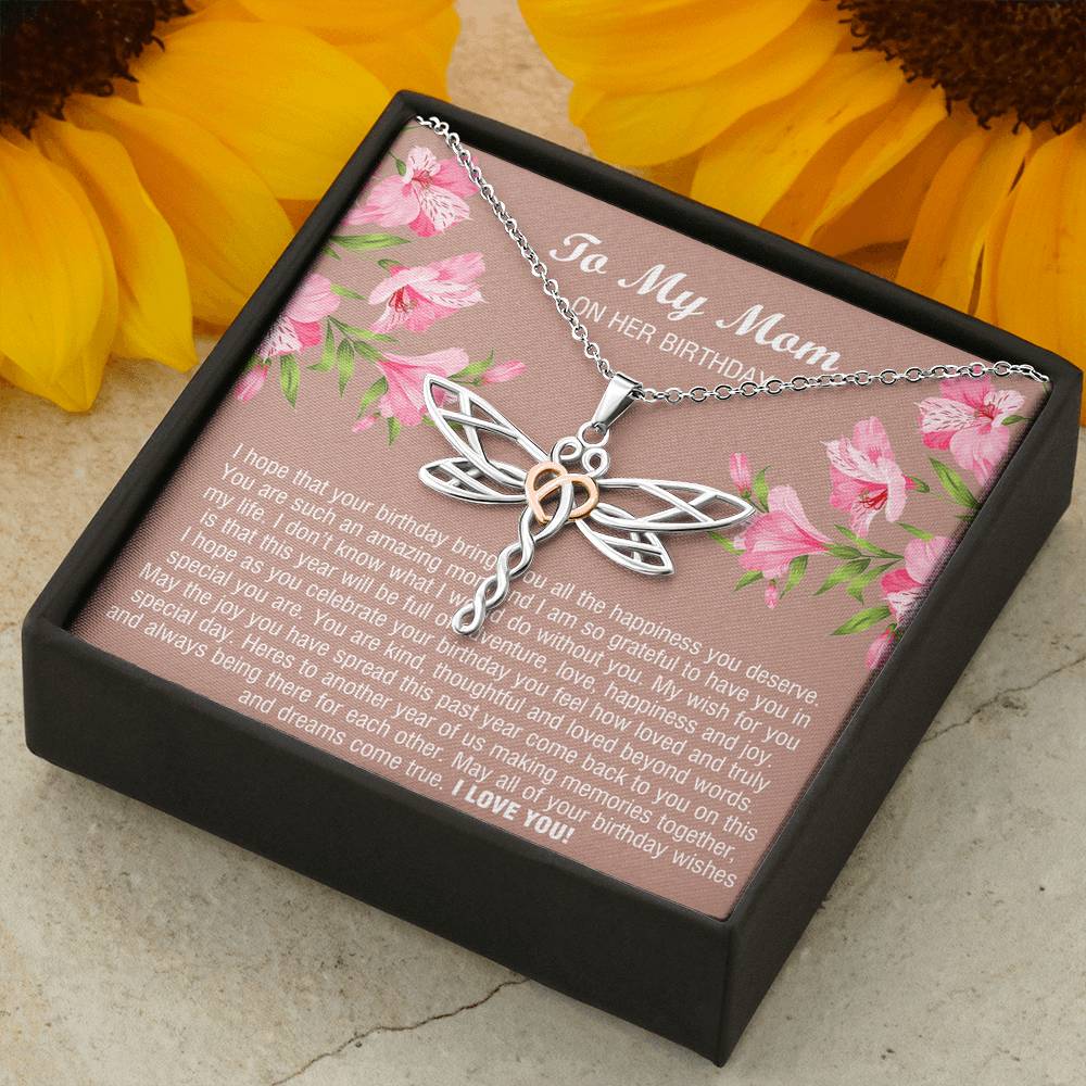 To My Mom Gifts, You Are Amazing, Dragonfly Necklace For Women, Birthday Present From Son Daughter