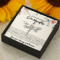 Load image into Gallery viewer, To My Granddaughter Gifts, You Are A Treasure With A Heart, Dragonfly Necklace For Women, Birthday Present Idea From Grandma

