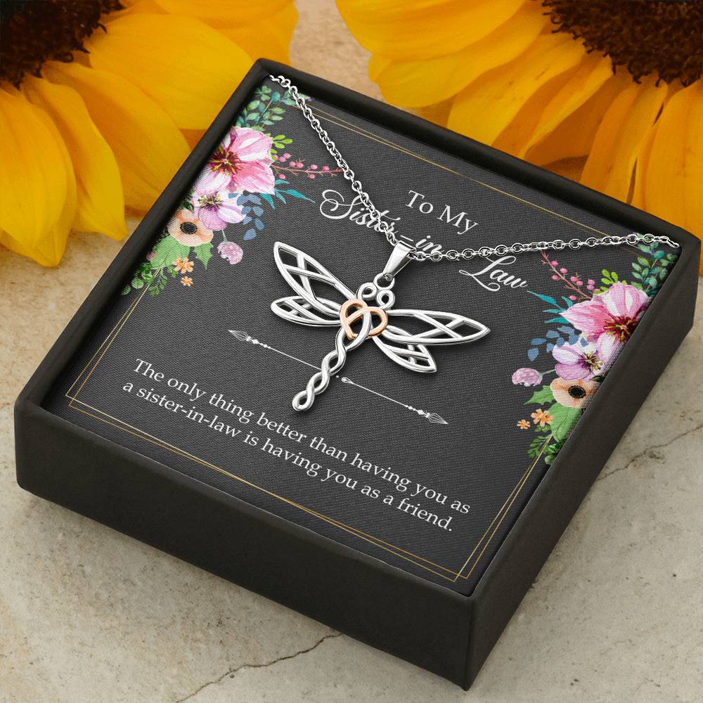 To My Sister-in-Law Gifts, The Only Thing Better, Dragonfly Necklace For Women, Wedding Day Thank You Ideas From Bride