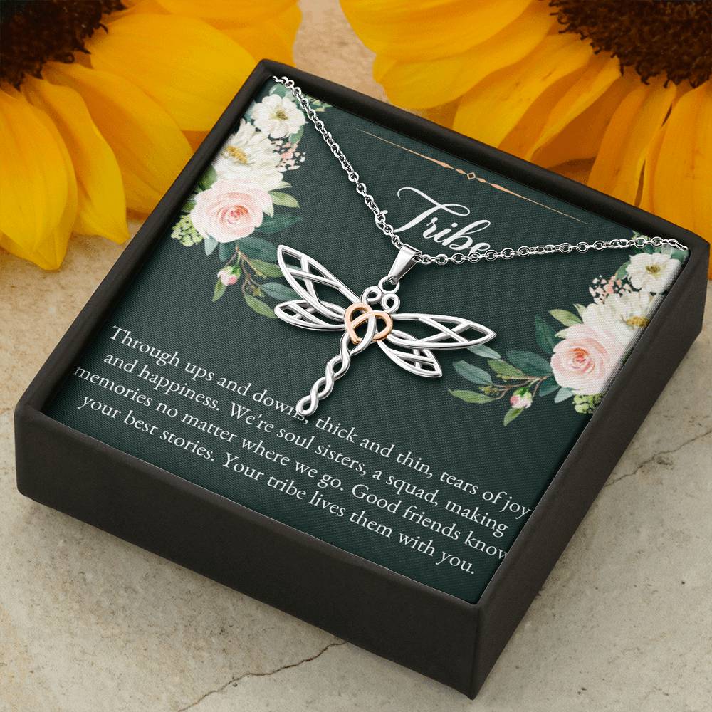 To My Best Friend Gifts, Tribe, Dragonfly Necklace For Women, Birthday Present Idea From Bestie