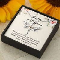 Load image into Gallery viewer, Mom Of The Groom Gifts, Thank You For Your Unending Support, Dragonfly Necklace For Women, Wedding Day Thank You Ideas From Groom
