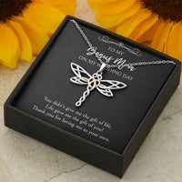 Load image into Gallery viewer, To My Bonus Mom Gifts, Thank You For Loving Me, Dragonfly Necklace For Women, Wedding Day Thank You Ideas From Bride

