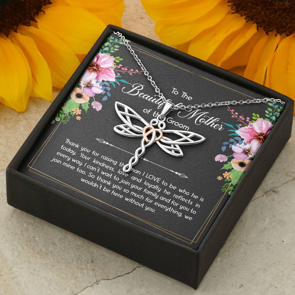 Mom Of The Groom Gifts, Thank You For Raising The Man I Love, Dragonfly Necklace For Women, Wedding Day Thank You Ideas From Bride