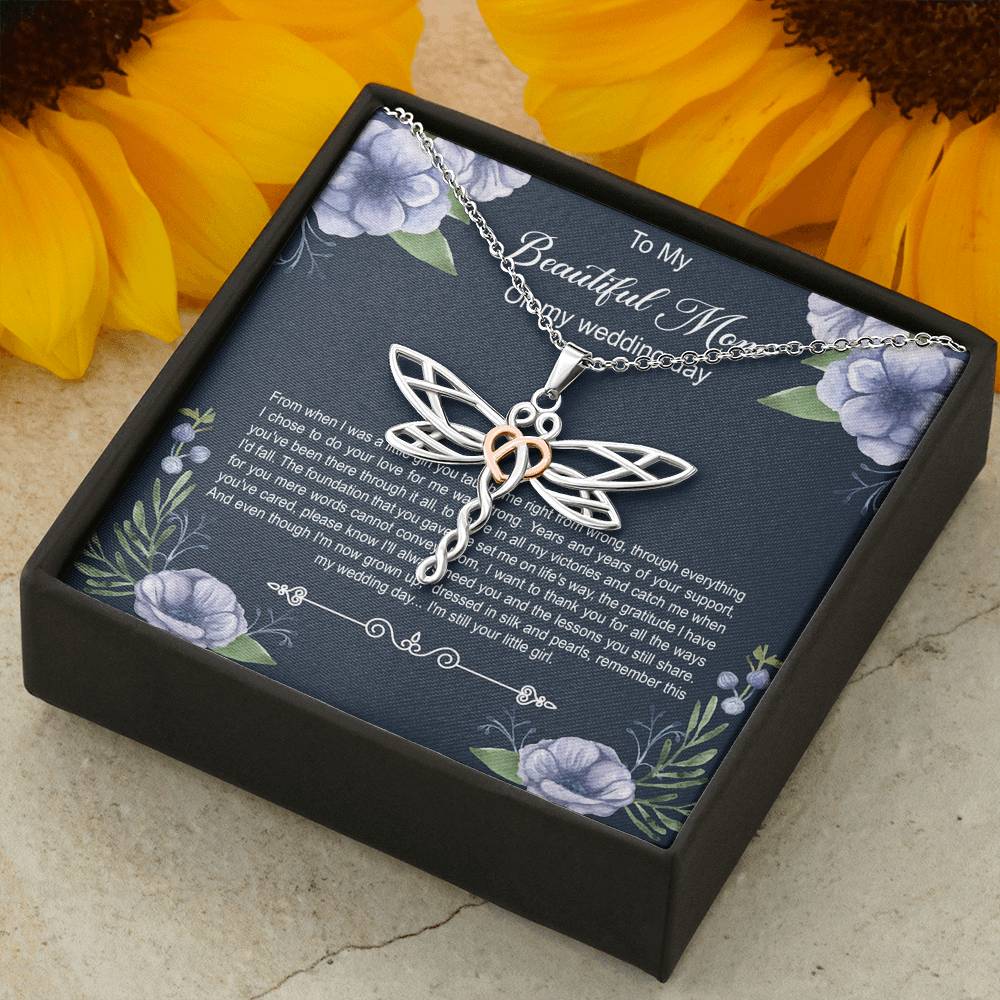 Mom of the Bride Gifts, You Thought Me Right From Wrong, Dragonfly Necklace For Women, Wedding Day Thank You Ideas From Bride