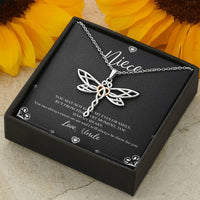 Load image into Gallery viewer, To My Niece  Gifts, You Can Always Count On Me, Dragonfly Necklace For Women, Birthday Present Idea From Uncle
