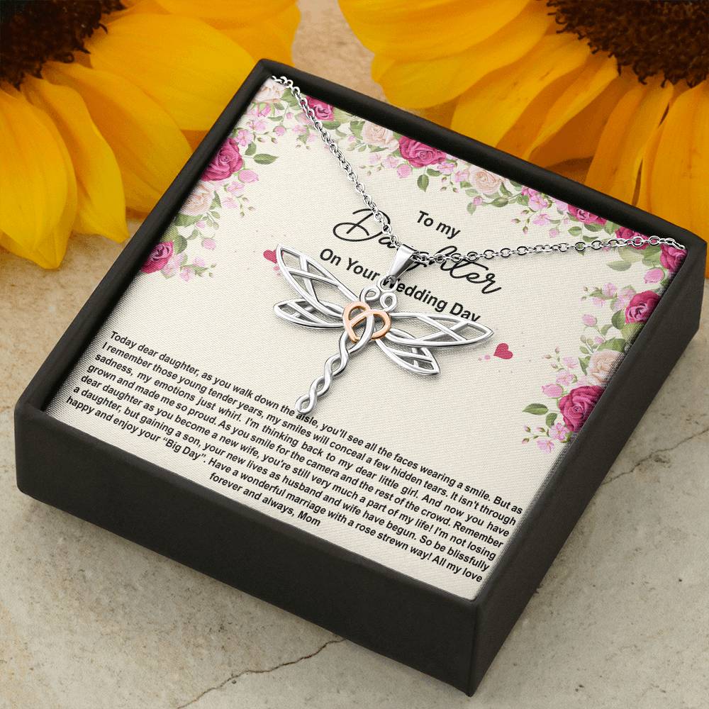 To My Bride Gifts, Enjoy Your Big Day, Dragonfly Necklace For Women, Wedding Day Thank You Ideas From Mom