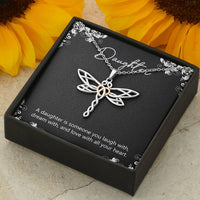 Load image into Gallery viewer, To My Daughter Gifts, A Daughter Is Someone You Laugh With, Dragonfly Necklace For Women, Birthday Present Idea From Mom

