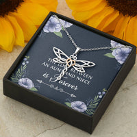Load image into Gallery viewer, To My Niece  Gifts, The Love Between an Aunt and Niece, Dragonfly Necklace For Women, Birthday Present Idea From Aunt

