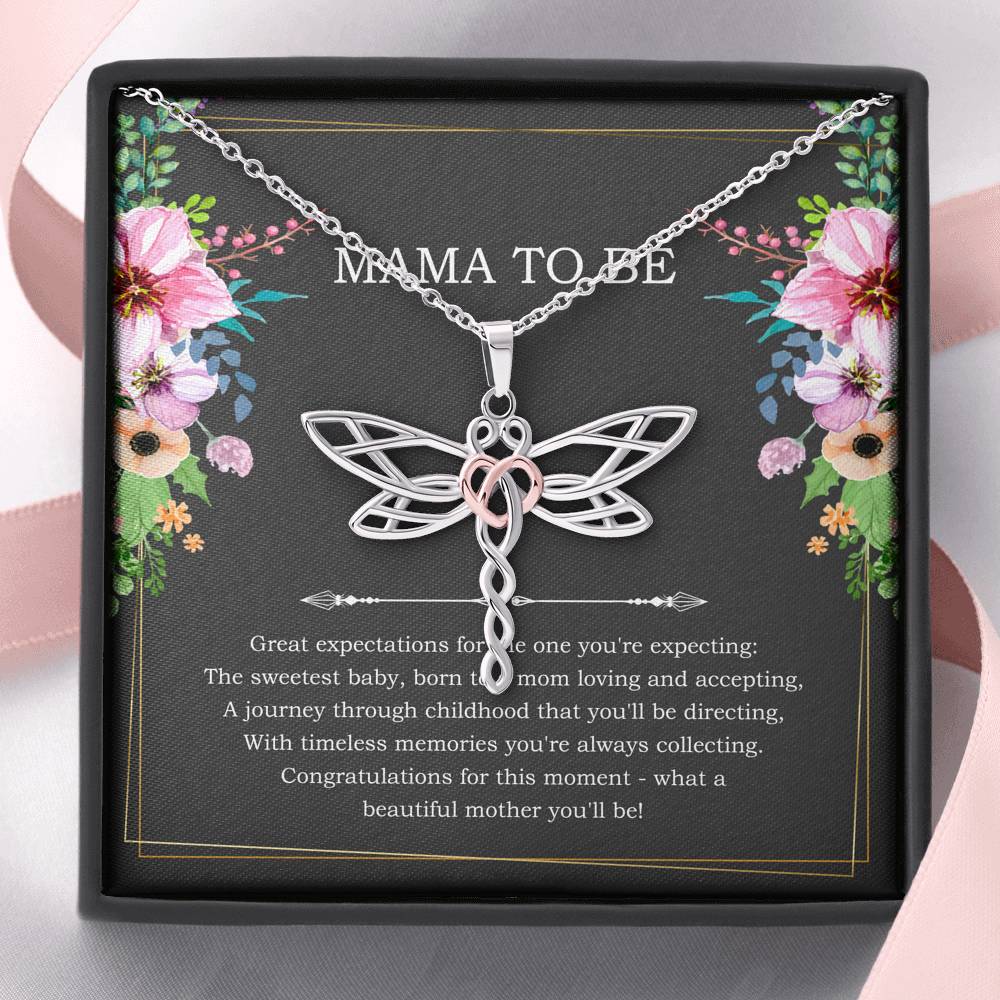 Gift for Expecting Mom, Congratulations For This Moment, Mom to Be Dragonfly Necklace For Women, Pregnancy Gift For New Mother