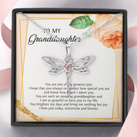Load image into Gallery viewer, To My Granddaughter Gifts, You Are One Of My Greatest Joys, Dragonfly Necklace For Women, Birthday Present Idea From Grandma Grandpa
