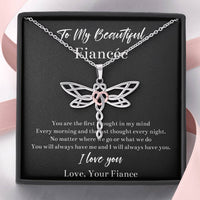 Load image into Gallery viewer, To My Fiancée, You Will Always Have Me, Dragonfly Necklace For Women, Anniversary Birthday Valentines Day Gifts From Fiancé
