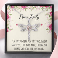 Load image into Gallery viewer, Gift for Expecting Mom, Ten Tiny Fingers, Mom to Be Dragonfly Necklace For Women, Pregnancy Gift For New Mother
