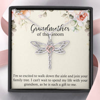 Load image into Gallery viewer, Grandmother of the Groom Gifts, Spend Life With Your Grandson, Dragonfly Necklace For Women, Wedding Day Thank You Ideas From Bride
