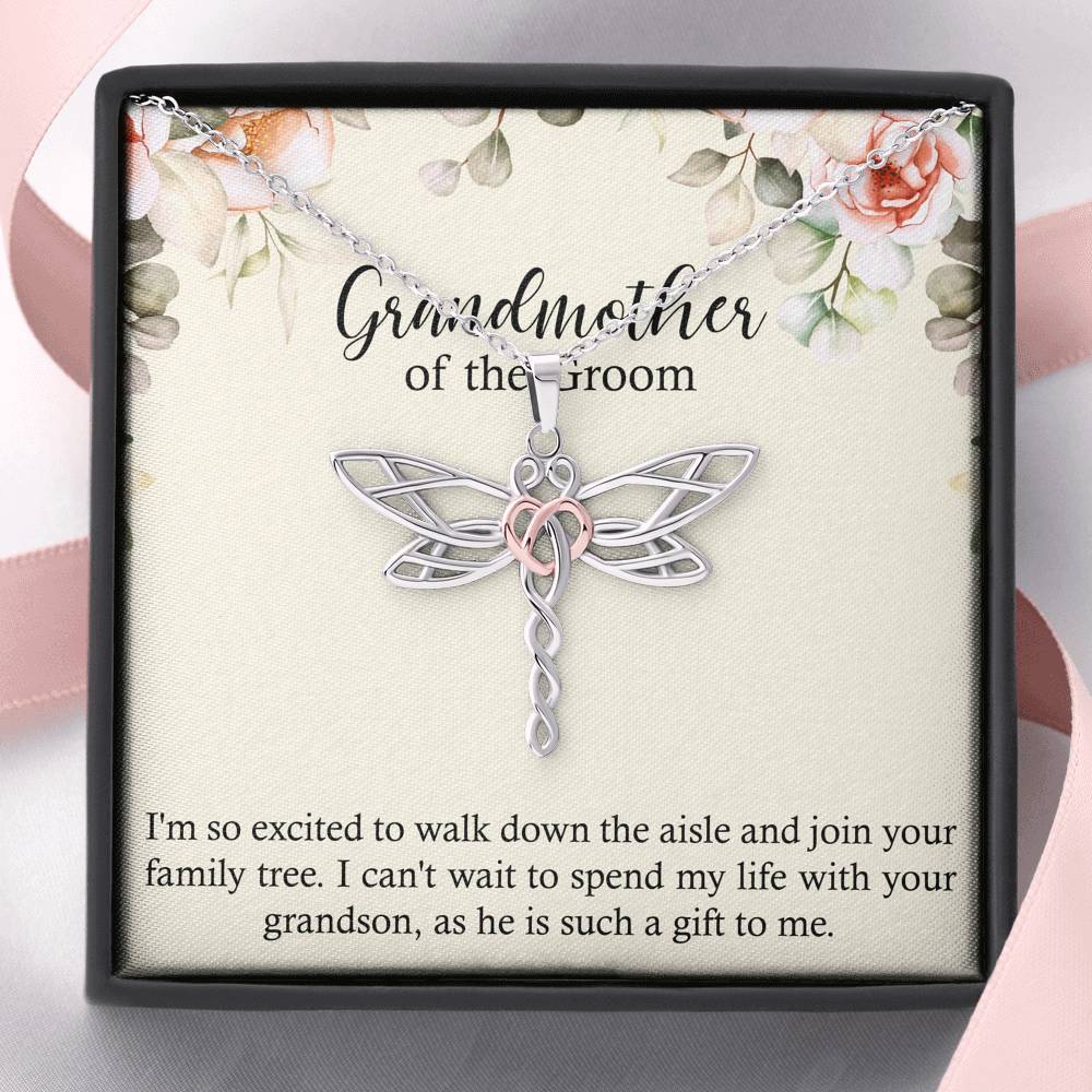 Grandmother of the Groom Gifts, Spend Life With Your Grandson, Dragonfly Necklace For Women, Wedding Day Thank You Ideas From Bride