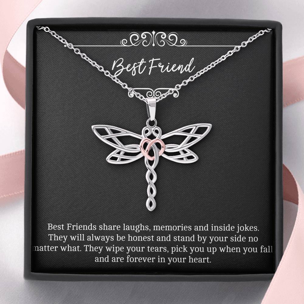 To My Friend Gifts, Forever In Your Heart, Dragonfly Necklace For Women, Birthday Present Idea From Bestie