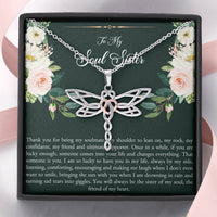 Load image into Gallery viewer, To My Best Friend Gifts, To My Soul Sister, Dragonfly Necklace For Women, Birthday Present Idea From Bestie
