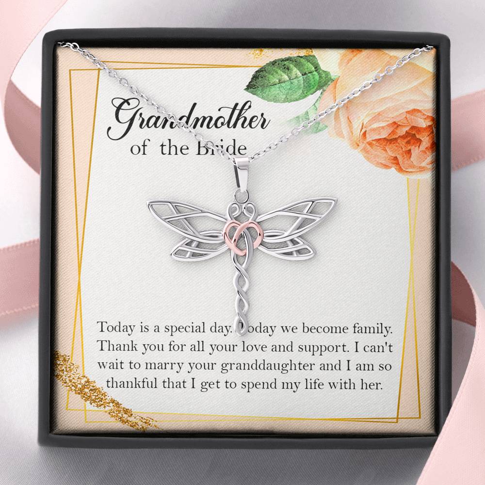 Grandmother of the Bride Gifts, Today Is A Special Day, Dragonfly Necklace For Women, Wedding Day Thank You Ideas From Groom