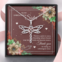 Load image into Gallery viewer, To My Unbiological Sister Gifts, Thank You, Dragonfly Necklace For Women, Birthday Present Idea From Sister-in-law
