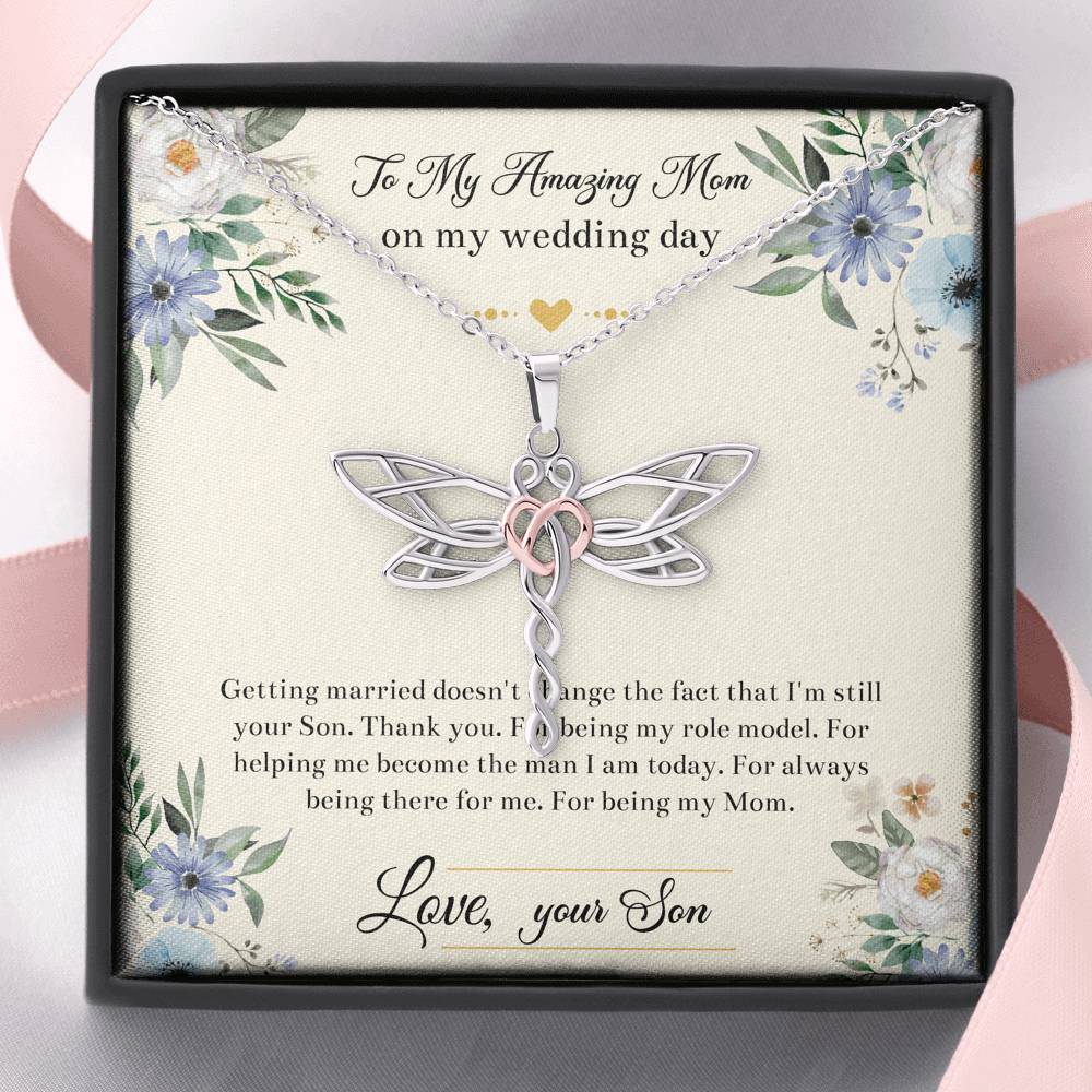 Mom Of The Groom Gifts, I'm Still Your Son, Dragonfly Necklace For Women, Wedding Day Thank You Ideas From Groom