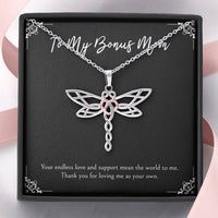 Load image into Gallery viewer, To My Bonus Mom Gifts, Endless Love And Support, Dragonfly Necklace For Women, Birthday Mothers Day Present From Bonus Daughter
