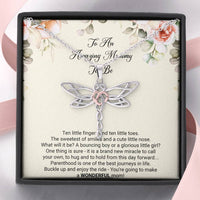 Load image into Gallery viewer, Gift for Expecting Mom, Brand New Miracle, Mom to Be Dragonfly Necklace For Women, Pregnancy Gift For New Mother
