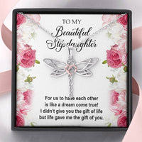 Load image into Gallery viewer, To My Stepdaughter Gifts, For Us To Have Each Other, Dragonfly Necklace For Women, Birthday Present Idea From Stepmom Stepdad
