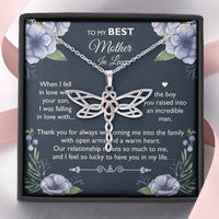 Load image into Gallery viewer, To My Mother-in-law Gifts, I Feel So Lucky, Dragonfly Necklace For Women, Birthday Mothers Day Present From Daughter-in-law Son-in-law
