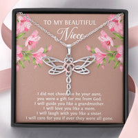 Load image into Gallery viewer, To My Niece  Gifts, You Were A Gift For Me From God, Dragonfly Necklace For Women, Birthday Present Idea From Aunt
