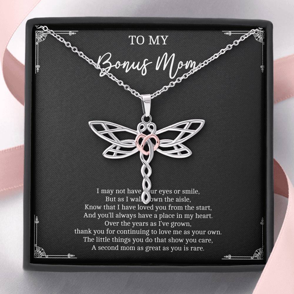 To My Bonus Mom Gifts, I May Not Have Your Eyes, Dragonfly Necklace For Women, Wedding Day Thank You Ideas From Bride