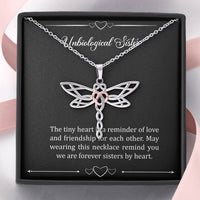 Load image into Gallery viewer, To My Unbiological Sister Gifts, Reminder of Love, Dragonfly Necklace For Women, Birthday Present Idea From Sister-in-law
