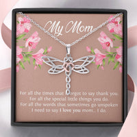 Load image into Gallery viewer, To My Mom Gifts, I Need To Say I Love You, Dragonfly Necklace For Women, Birthday Mothers Day Present From Son Daughter
