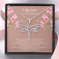 Load image into Gallery viewer, To My Bride Gifts, No Longer A Miss But Always A Sis, Dragonfly Necklace For Women, Wedding Day Thank You Ideas From Sister
