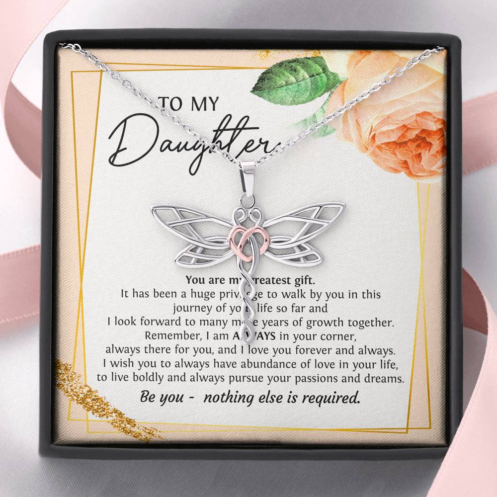To My Daughter Gifts, You Are My Greatest Gift, Dragonfly Necklace For Women, Birthday Present Ideas From Mom Dad