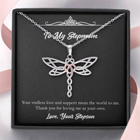 Load image into Gallery viewer, To My Stepmom Gifts, Your Endless Love And Support, Dragonfly Necklace For Women, Birthday Mothers Day Present From Stepson
