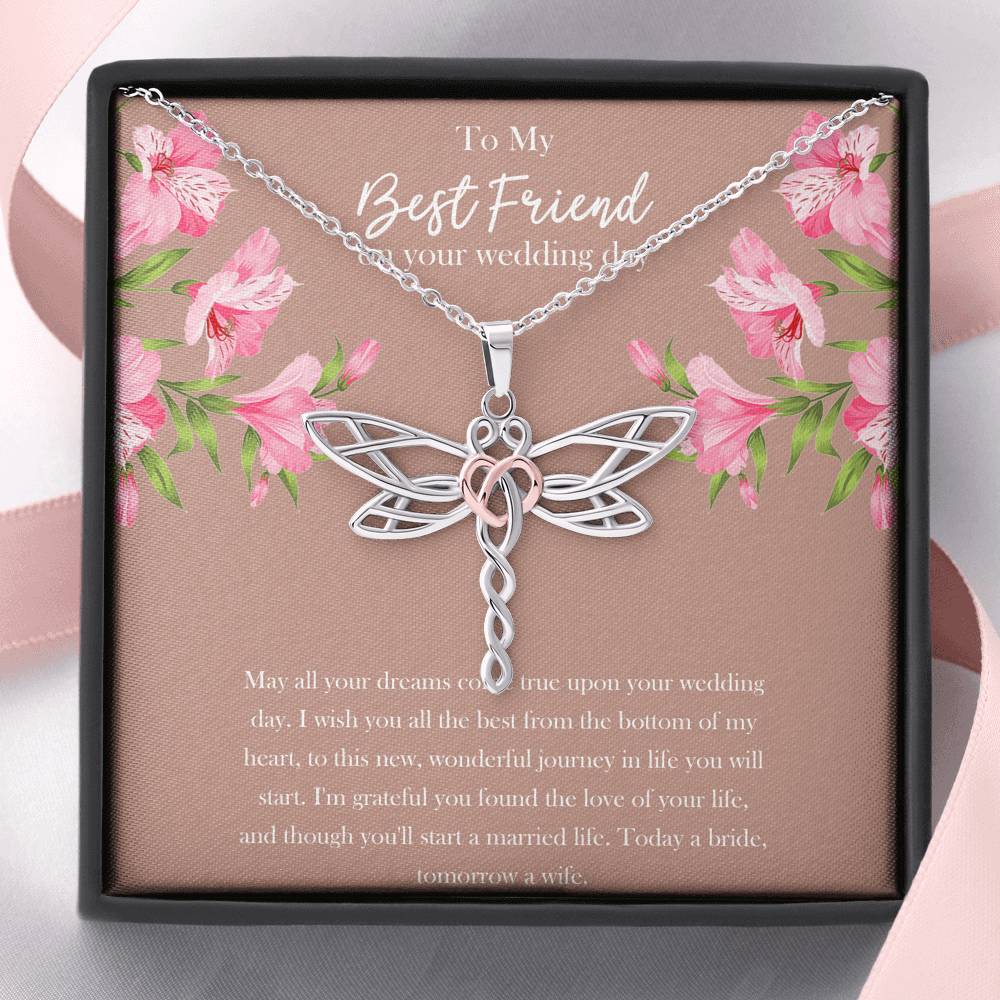 Bride Gifts, May All Your Dreams Come True, Dragonfly Necklace For Women, Wedding Day Thank You Ideas From Best Friend