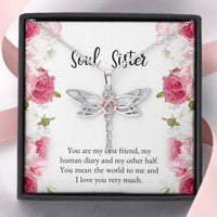 Load image into Gallery viewer, To My Best Friend Gifts, You Mean The World To Me, Dragonfly Necklace For Women, Birthday Present Idea From Bestie
