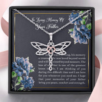 Load image into Gallery viewer, Loss of Father Gifts, In Loving Memory, Sympathy Dragonfly Necklace For Loss of Father, Memorial Sorry For Your Loss Present
